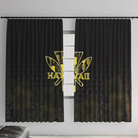 Aloha Hawaii Kahili Window Curtain Kanaka Maoli With Kakau Pattern LT05 With Hooks Black - Polynesian Pride