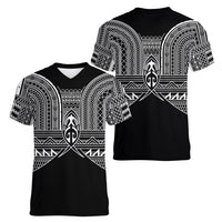 Philippines Igorot Tribal Inspired Women V-Neck T-Shirt Black Version LT05 - Polynesian Pride