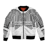 Philippines Igorot Tribal Inspired Bomber Jacket White Version LT05 Unisex White - Polynesian Pride