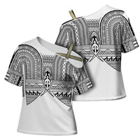 Philippines Igorot Tribal Inspired Cross Shoulder Shirt White Version LT05 - Polynesian Pride