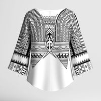 Philippines Igorot Tribal Inspired Kimono Sleeve Blouse White Version LT05 - Polynesian Pride