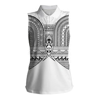 Philippines Igorot Tribal Inspired Women Sleeveless Polo Shirt White Version LT05 Female White - Polynesian Pride