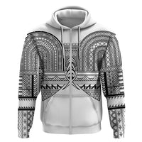 Philippines Igorot Tribal Inspired Zip Hoodie White Version LT05 Zip Hoodie White - Polynesian Pride