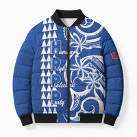 Samoa HRPP Party Bomber Puffer Jacket Polynesian Pattern LT05 Unisex Blue - Polynesian Pride