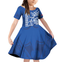 Samoa HRPP Party Family Matching Off Shoulder Short Dress and Hawaiian Shirt Polynesian Pattern - Polynesian Pride