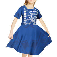 Samoa HRPP Party Kid Short Sleeve Dress Polynesian Pattern - Polynesian Pride