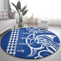 Samoa HRPP Party Round Carpet Polynesian Pattern - Polynesian Pride
