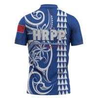 Samoa HRPP Party Zipper Polo Shirt Polynesian Pattern LT05 - Polynesian Pride