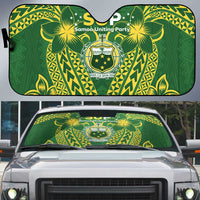 Samoa SUP Auto Sun Shade Samoan Coat Of Arms LT05 Green - Polynesian Pride
