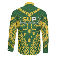 Samoa SUP Family Matching Long Sleeve Bodycon Dress and Hawaiian Shirt Samoan Coat Of Arms - Polynesian Pride