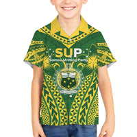 Samoa SUP Family Matching Off The Shoulder Long Sleeve Dress and Hawaiian Shirt Samoan Coat Of Arms - Polynesian Pride