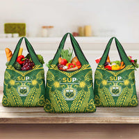 Samoa SUP Grocery Bag Samoan Coat Of Arms LT05 3-pack One Size Green - Polynesian Pride