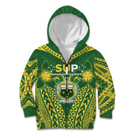Samoa SUP Kid Hoodie Samoan Coat Of Arms LT05 Zip Hoodie Green - Polynesian Pride