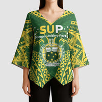 Samoa SUP Kimono Sleeve Blouse Samoan Coat Of Arms LT05 - Polynesian Pride