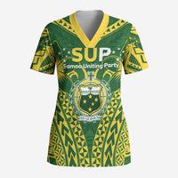 Samoa SUP Scrub Top Samoan Coat Of Arms LT05 Adult Green - Polynesian Pride