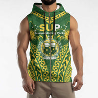 Samoa SUP Sleeveless Zip Hoodie Samoan Coat Of Arms - Polynesian Pride