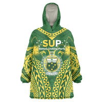 Samoa SUP Wearable Blanket Hoodie Samoan Coat Of Arms LT05 One Size Green - Polynesian Pride