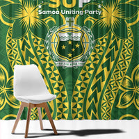 Samoa SUP Window Curtain Samoan Coat Of Arms - Polynesian Pride