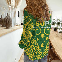 Samoa SUP Women Casual Shirt Samoan Coat Of Arms - Polynesian Pride