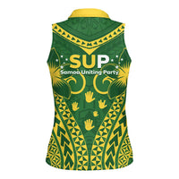 Samoa SUP Women Sleeveless Polo Shirt Samoan Coat Of Arms LT05 - Polynesian Pride