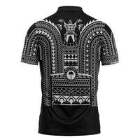 Philippines Igorot Tribal Art Tattoo Black Zipper Polo Shirt LT05 - Polynesian Pride