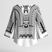 Philippines Igorot Tribal Art Tattoo White Kimono Sleeve Blouse - Polynesian Pride