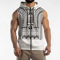 Philippines Igorot Tribal Art Tattoo White Sleeveless Zip Hoodie LT05 - Polynesian Pride