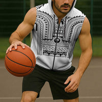 Philippines Igorot Tribal Art Tattoo White Sleeveless Zip Hoodie LT05 - Polynesian Pride