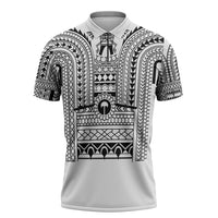 Philippines Igorot Tribal Art Tattoo White Zipper Polo Shirt LT05 White - Polynesian Pride