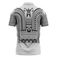 Philippines Igorot Tribal Art Tattoo White Zipper Polo Shirt LT05 - Polynesian Pride