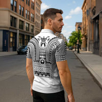Philippines Igorot Tribal Art Tattoo White Zipper Polo Shirt LT05 - Polynesian Pride