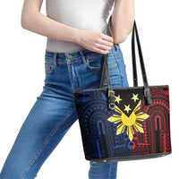 Philippines Sun Star Leather Tote Bag Igorot Tribal Inspiration - Polynesian Pride