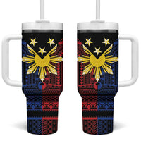Philippines Sun Star Tumbler With Handle Igorot Tribal Inspiration - Polynesian Pride