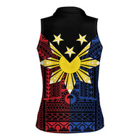 Philippines Sun Star Women Sleeveless Polo Shirt Igorot Tribal Inspiration - Polynesian Pride