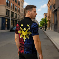 Philippines Sun Star Zipper Polo Shirt Igorot Tribal Inspiration LT05 - Polynesian Pride