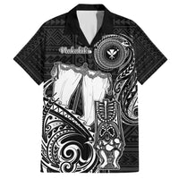 Personalized Hawaii Makahiki Season Family Matching Off Shoulder Maxi Dress and Hawaiian Shirt Akua Loa Polynesian Pattern LT05 Dad's Shirt - Short Sleeve Black - Polynesian Pride