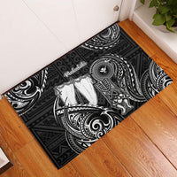 Hawaii Makahiki Season Rubber Doormat Akua Loa Polynesian Pattern LT05 Black - Polynesian Pride