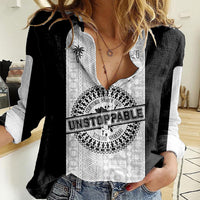 Personalized Fiji Obstacle Race 2023 Women Casual Shirt Never Give Up LT05 Female Black - Polynesian Pride