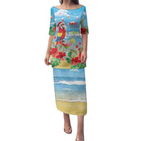 Hawaii Christmas Family Matching Puletasi and Hawaiian Shirt Funny Macaw Parrot Tropical Vibe