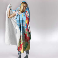 Hawaii Christmas Hooded Blanket Funny Macaw Parrot Tropical Vibe LT05 - Polynesian Pride