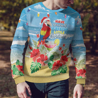 Hawaii Christmas Ugly Christmas Sweater Funny Macaw Parrot Tropical Vibe