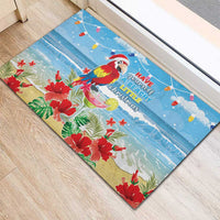 Hawaii Christmas Rubber Doormat Funny Macaw Parrot Tropical Vibe LT05 - Polynesian Pride