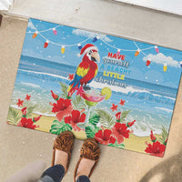 Hawaii Christmas Rubber Doormat Funny Macaw Parrot Tropical Vibe LT05 - Polynesian Pride