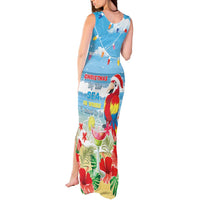 Hawaii Christmas Tank Maxi Dress Funny Macaw Parrot Tropical Vibe LT05 - Polynesian Pride