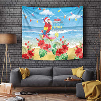 Hawaii Christmas Tapestry Funny Macaw Parrot Tropical Vibe LT05 - Polynesian Pride