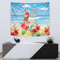 Hawaii Christmas Tapestry Funny Macaw Parrot Tropical Vibe LT05 - Polynesian Pride