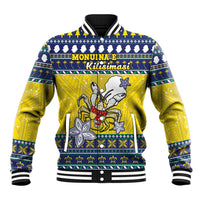 Niue The Rock Christmas Baseball Jacket Niuean Crab Monuina E Kilisimasi LT05 Unisex Blue - Polynesian Pride