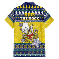 Niue The Rock Christmas Family Matching Puletasi and Hawaiian Shirt Niuean Crab Monuina E Kilisimasi