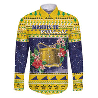 Tokelau Christmas Family Matching Off Shoulder Maxi Dress and Hawaiian Shirt Tokelauan Badge Manuia Te Kilihimahi