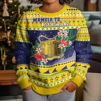Tokelau Christmas Kid Ugly Christmas Sweater Tokelauan Badge Manuia Te Kilihimahi